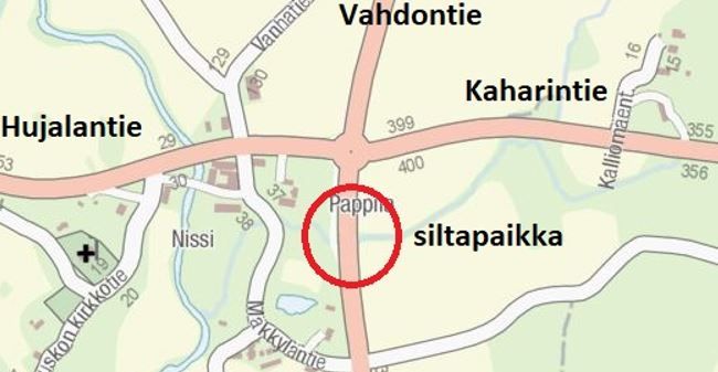 Karttakuva Vähäsillasta.