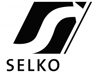 selko-merkki- mustavalkoinen nuoli logo